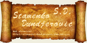 Stamenko Dunđerović vizit kartica